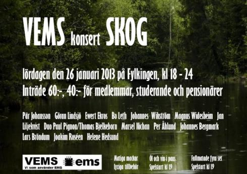 Affisch till konserten SKOG